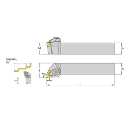 Sukamasis laikiklis, dešinysis 95° DWLNR DWLNR2525M08