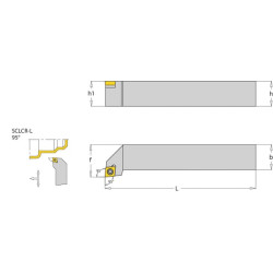 Sukamasis laikiklis, dešinysis 95° SCLCR SCLCR2020K09