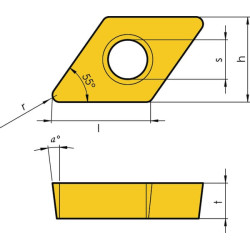 Tekinimo įdėklas DNMG 150608 10x DNMG150608MMIT1601