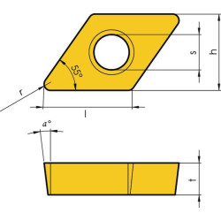 Tekinimo įdėklas DCMT 11T304 10x DCMT11T304MMIT1601