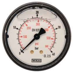 Slėgio matuoklis Ø63 0–40 bar 1/4 colio galinis MA6340B04PLGF