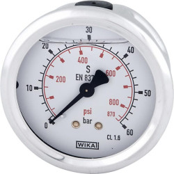 Glicerino manometras 63 mm 60 bar, galinis tvirtinimas B711W063060T