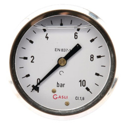 Slėgio matuoklis Ø63 0–10 bar 1/4 colio galinis MA6310B04SSGF
