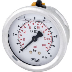 Glicerino manometras 63 mm 6 bar, galinis tvirtinimas B711W063010T