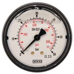 Slėgio matuoklis Ø63 0–60 bar 1/4 colio galinis MA6360B04PLGF