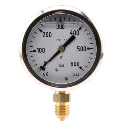 Manometras Ø63 0–600 bar 1/4 colio apačia MA63600L04SSGF