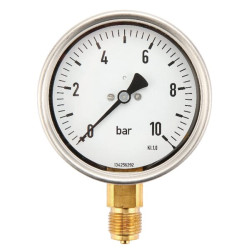 Manometras Ø100 0-10bar 1/2" MA10010L08SSGF