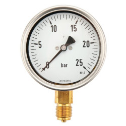 Manometras Ø100 0-25bar 1/2" MA10025L08SSGF