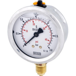 Glicerino manometras 63 mm 3 bar, montuojamas apačioje B711W063003D