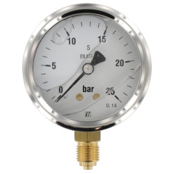Manometras Ø63 0–25 bar 1/4 colio apačia MA6325L04SSGF
