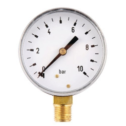 Manometras Ø63 0–10 bar 1/4 colio apačia MA6310L04ST