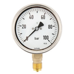Manometras Ø100 0-100bar 1/2" MA100100L08SSGF