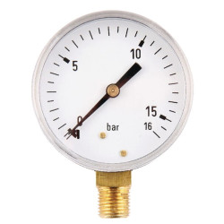 Manometras Ø63 0–16 bar 1/4 colio apačia MA6316L04SS