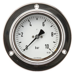 Manometras Ø100 0–60 bar 1/2 colio, montuojamas ant skydelio MA10060P08SSGF