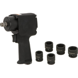 Pneumatinis smūginis veržliasukis, 5 dalių rinkinys, 1/2", 680 Nm, Super Mini tipas, 1919101205KR