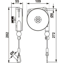 Spyruoklinės svarstyklės 1-2,0 kg 1,6 m VB9312