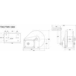 Rankinė gervė (+stabdžiai) 820 kg TW1800