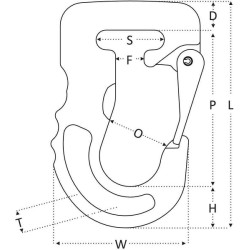 Diržinio diržo kabliukas RWSH G10, 3T 2652003