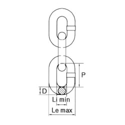 Kėlimo grandinė Ø13 mm x 39 mm G100 Kramp D78130G100