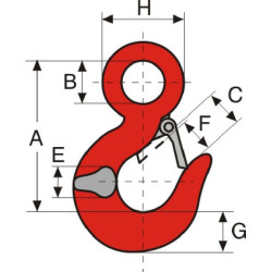 Grandinėlės formos kabliukas su kilpele 10 mm WA31SN