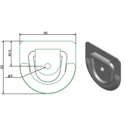 Cinkuota 90 x 85 mm kilpa 709012KR