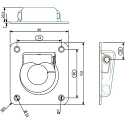 Cinkuotas antgalis 102 x 96 mm, aukštis 22 mm, 709003KR