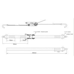 Terkšlinis dirželis 25B tipo, 7,5 kN, 5 m TS25005