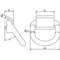 Cinkuota 132x39 mm jungtis, skirta suvirinimui 709002KR