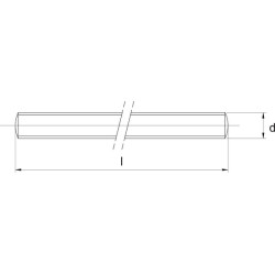 Srieginis strypas M16x2x1m nailonas 6.6 DIN 975 Kramp 97516N