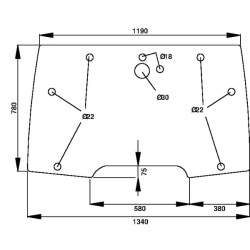 Case - IH CX90 255024A1 Pakreipiamas priekinis stiklas