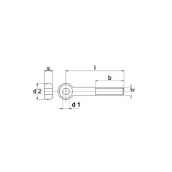 Akių varžtas DIN444B M12x90 cinkuotas plienas 4.6 Kramp 444B1290
