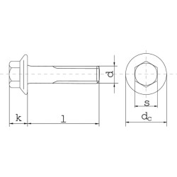 Cinkuotas flanšo varžtas M10x40 1040VT