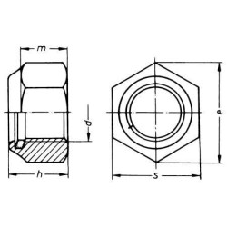 Šešiakampė fiksavimo veržlė, aukštas modelis DIN982 M8x1.25, cinkuotas plienas, 8 klasė, Kramp 9828
