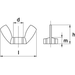 Sparnuota veržlė M18, nerūd. plienas A2 AM 31518RVSAMP001
