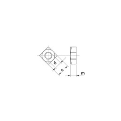 Kvadratinė veržlė DIN557 M12x1,75 plienas Kramp 55712RA