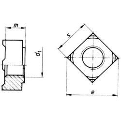 Kvadratinė suvirinimo veržlė DIN928 M8x1.25 plienas Kramp 9288