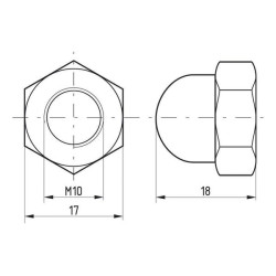Veržlė DIN1587 M10x1,50 cinkuota plieninė, 6 klasė, Kramp 041210