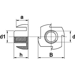 Įvaroma veržlė M5x8 cinkuota INSM58