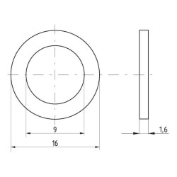 Poveržlė DIN125A M8 8,4x16x1,6mm 05020008