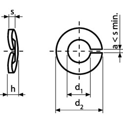 Spyruoklinė poveržlė M3x6,2x0,7 mm, cinkuotas plienas, DIN 128a, Kramp 128A3
