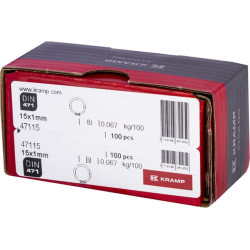 Išorinis fiksavimo žiedas 15x1mm DIN471, plienas Kramp 47115