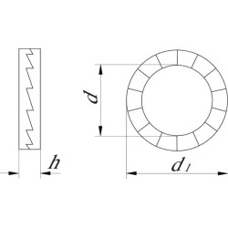 Fiksavimo poveržlė M6x10,8x2,2 mm, nerūdijantis plienas A4 DIN 128a Nord-Lock NL6RVSA4