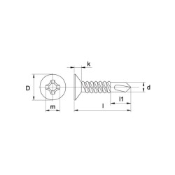 Savisriegis varžtas 4,2x38 mm PH2 įleidžiama galvute, DIN 7504 Kramp 7504P4238P200