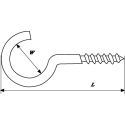 Įsukamas kabliukas 2,3x25 mm apvalia galvute, Kramp SH025E