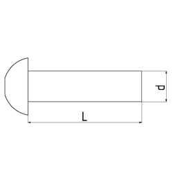 Plieninė kniedė apvalia galvute, 6,0 x 28 mm 3755602812