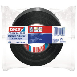 Juosta, audinio, standartinė, su PE danga, juoda, 50 m x 50 mm, TesaBAND® T046880002900