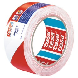 Juosta, įspėjamoji, grindų žymėjimo, raudona/balta, 33 m x 50 mm Tesa® T607600008815