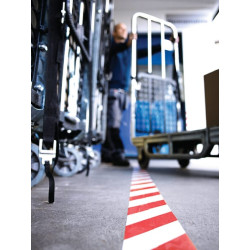 Juosta, įspėjamoji, grindų žymėjimo, raudona/balta, 33 m x 50 mm Tesa® T607600008815