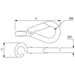 Spyruoklinis kabliukas 21/2" 63 mm AZ500102