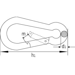 Karabino kablys V4A 5x50mm KH05RVS